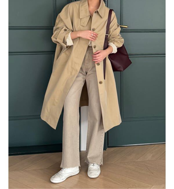 SLOBE IENA「《WEB限定/追加》ドルマンスリーブコート」|ステンカラーコート|ベージュ