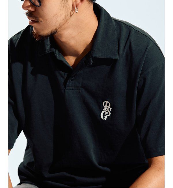 Paris Saint-Germain「【Paris Saint-Germain / パリ・サン＝ジェルマン】 JP ITALIC LOGO ポロシャツ」|ポロシャツ|ブラック