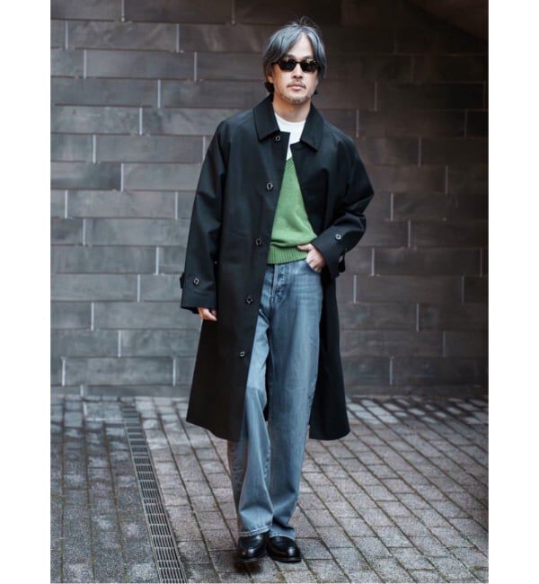 EDIFICE「MACKINTOSH(マッキントッシュ) 別注 NEW BALFIELD」|ステンカラーコート|ブラック