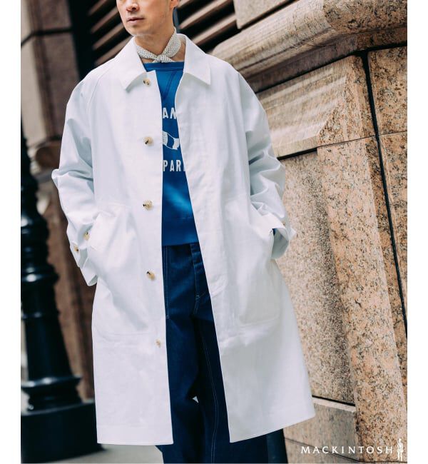 EDIFICE「MACKINTOSH(マッキントッシュ) 別注 NEW BALFIELD」|ステンカラーコート|ホワイト A
