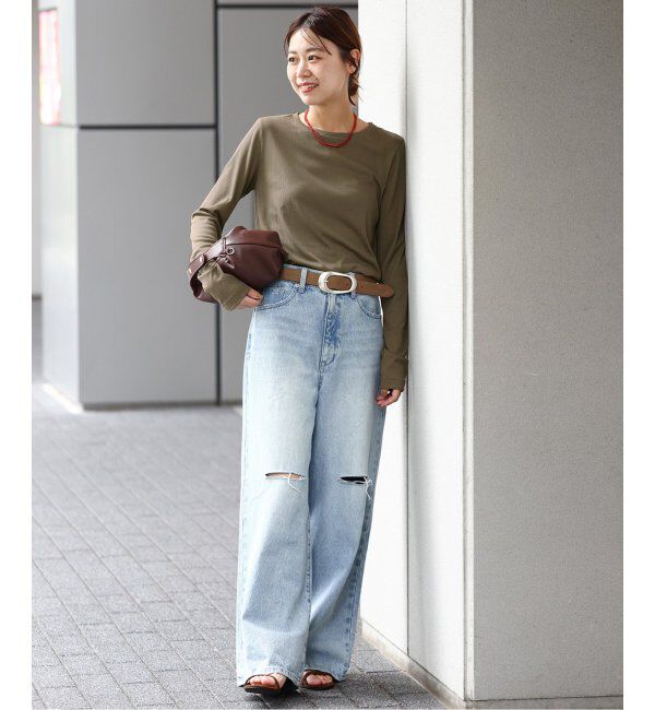 JOURNAL STANDARD relume「《追加3》ソフトテレコクルーネックロングTEE」|Tシャツ・カットソー|