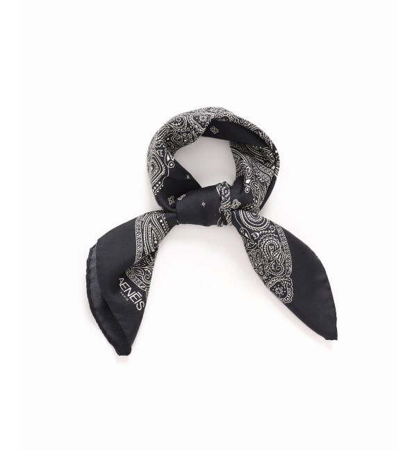 journal standard L'essage「【AENEIS/エネス】Minimal Bandana silk scarf：スカーフ」|バンダナ・スカーフ|ブラック