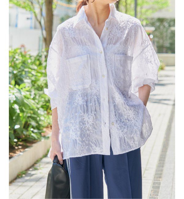Spick and Span「シアーエンブロイダリーシャツ」|シャツ・ブラウス|