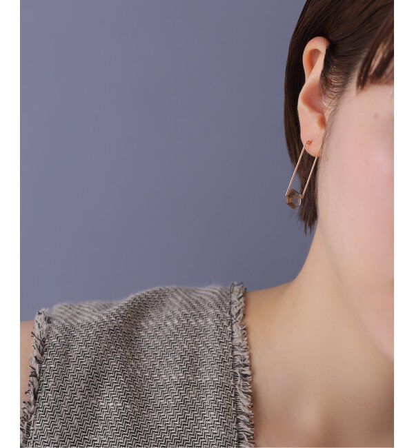 Lilas by Spick&Span「スラストスモーキースクエアピアス K10（片耳）」|ピアス|