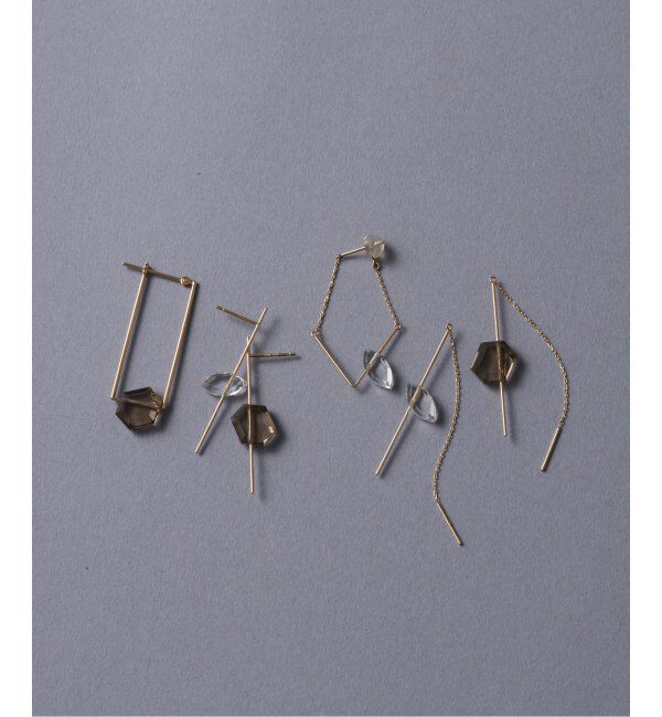 Lilas by Spick&Span「スラストスモーキースクエアピアス K10（片耳）」|ピアス|