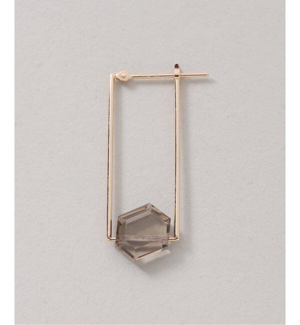 Lilas by Spick&Span「スラストスモーキースクエアピアス K10（片耳）」|ピアス|