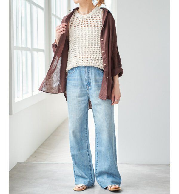 Spick and Span「《ゆったりサイズ》追加2 80リネンカシュクール ビッグシャツ」|シャツ・ブラウス|