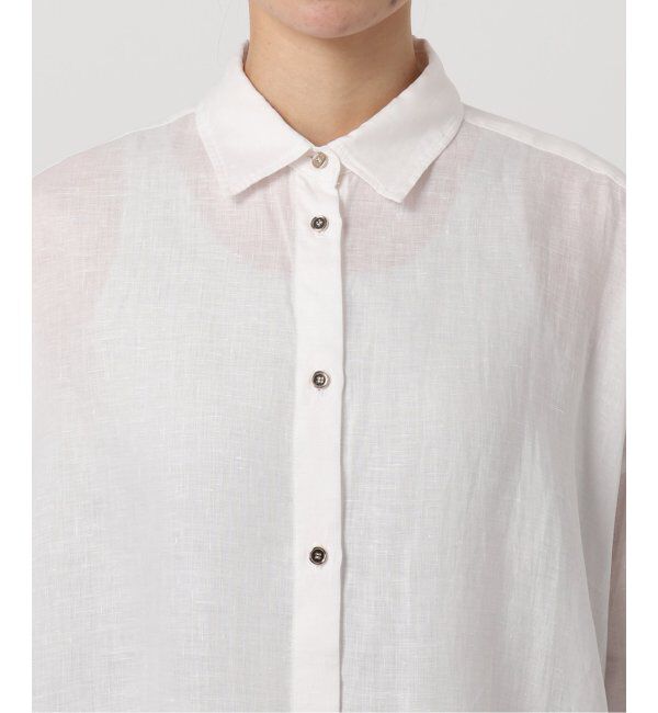Spick and Span「《ゆったりサイズ》追加2 80リネンカシュクール ビッグシャツ」|シャツ・ブラウス|