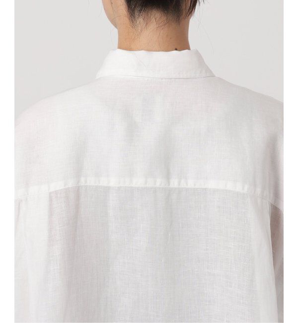 Spick and Span「《ゆったりサイズ》追加2 80リネンカシュクール ビッグシャツ」|シャツ・ブラウス|