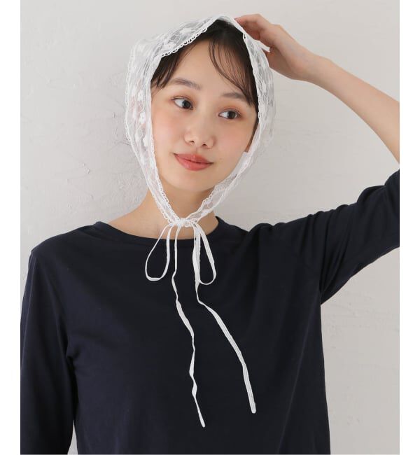 U by SPICK&SPAN「《追加》シアーFLOWERレーススカーフ2」|バンダナ・スカーフ|