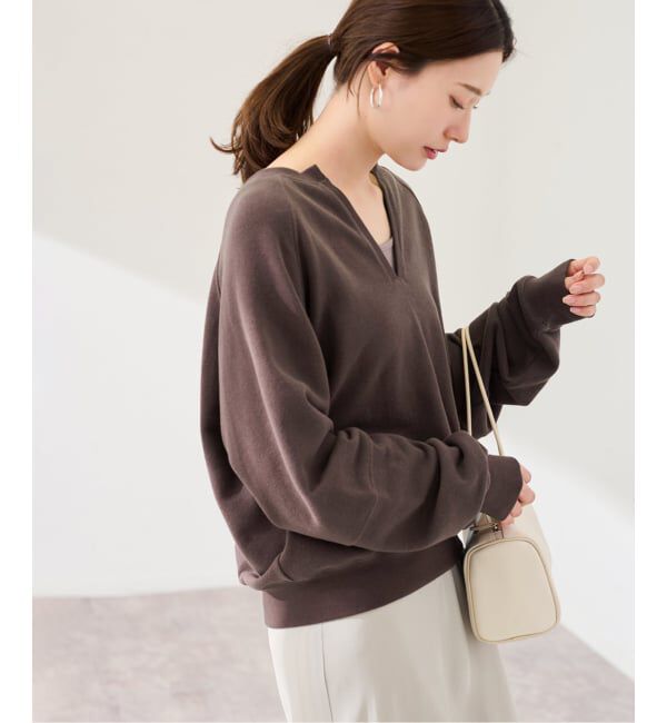 FRAMeWORK「Butter Terry キーネックスウェット」|スウェット・ジャージ|ブラウン