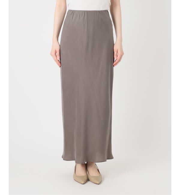 NOBLE「《新色・追加》キュプラサテンナローAラインスカート」|スカート|