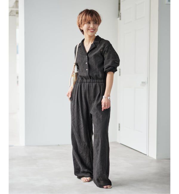 Spick and Span「オープンカラーレースジャンプスーツ」|オールインワン|