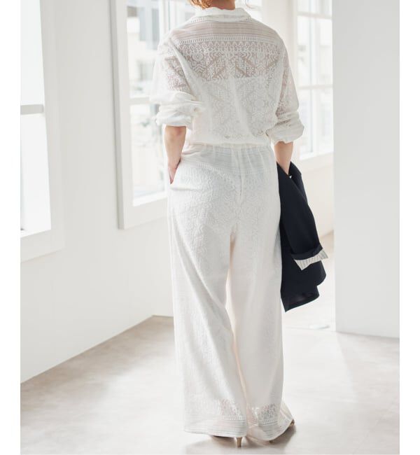 Spick and Span「オープンカラーレースジャンプスーツ」|オールインワン|