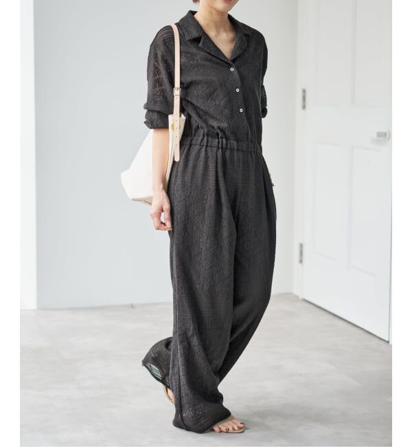 Spick and Span「オープンカラーレースジャンプスーツ」|オールインワン|