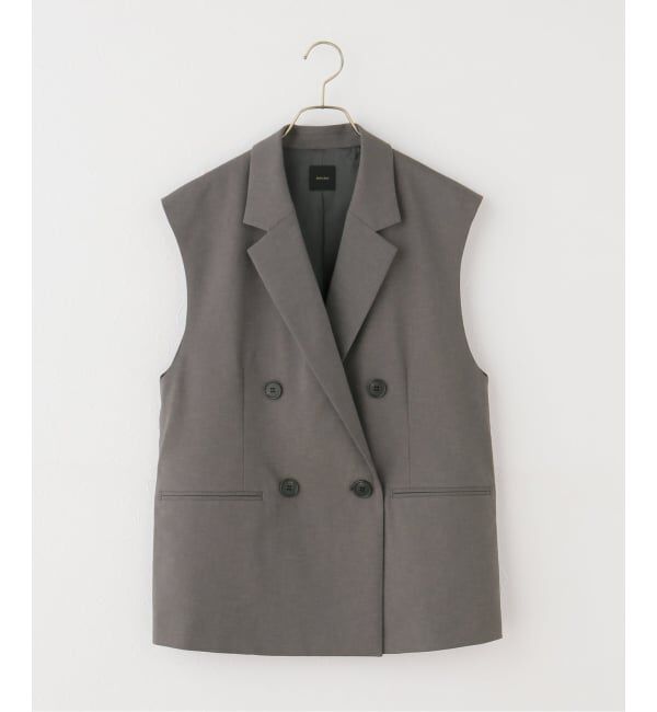 Spick and Span「《セットアップ可》ツイルストレッチダブルボタン ベスト」|ベスト・ジレ|グレー