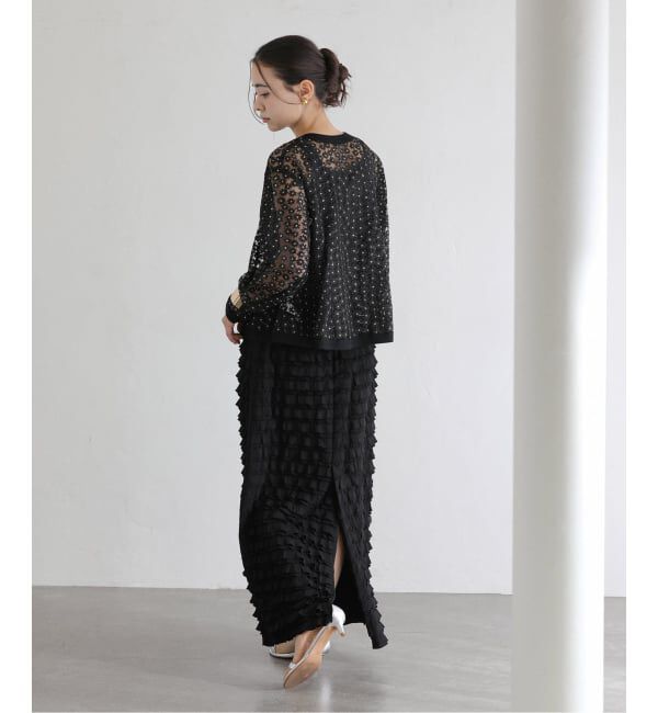  「【洗える】フラワーレースカーディガン」|カーディガン|