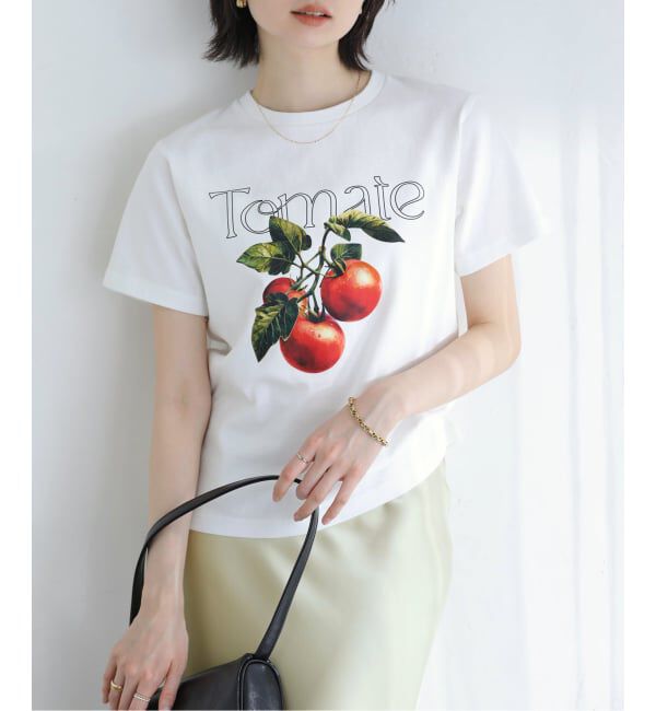 「【洗える】fruit print Tシャツ」|Tシャツ・カットソー|ホワイト