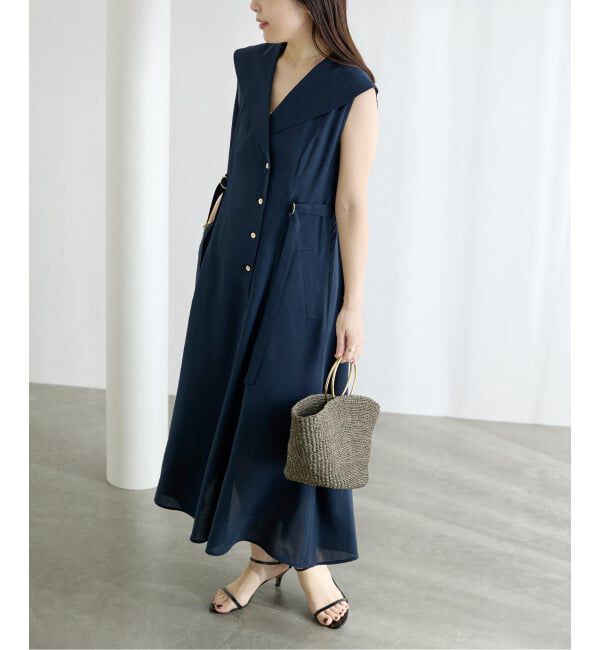  「《予約》【洗える】セーラーカラーワンピース」|ワンピース|ネイビー