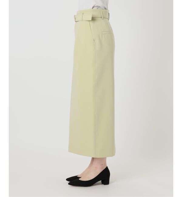  「《予約》【洗える】ベルトSETタックタイトスカート」|スカート|