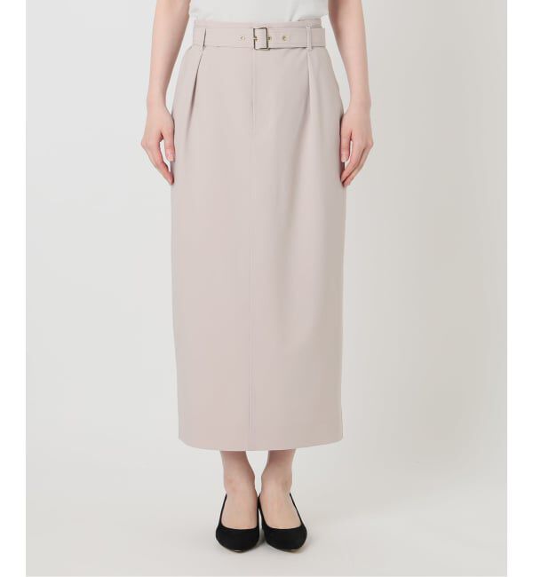  「《予約》【洗える】ベルトSETタックタイトスカート」|スカート|