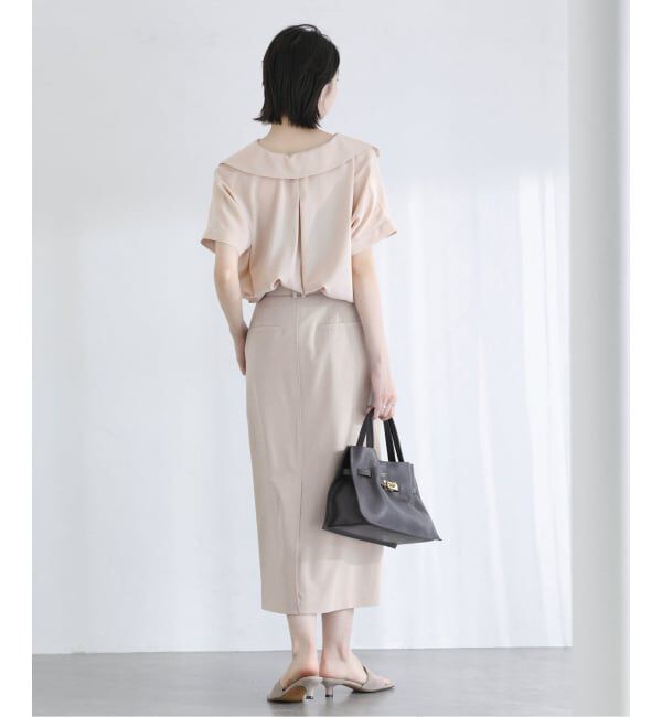  「《予約》【洗える】ベルトSETタックタイトスカート」|スカート|