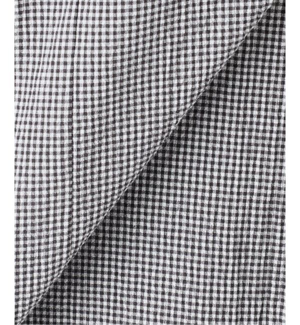  「《予約》【洗える】ネックギャザーチェックフレンチブラウス」|シャツ・ブラウス|