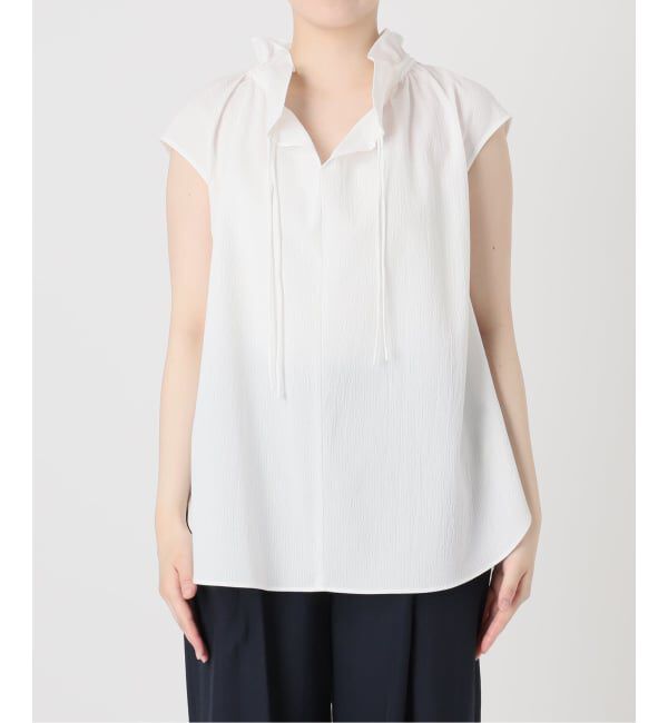  「《予約》【洗える】ネックギャザーチェックフレンチブラウス」|シャツ・ブラウス|