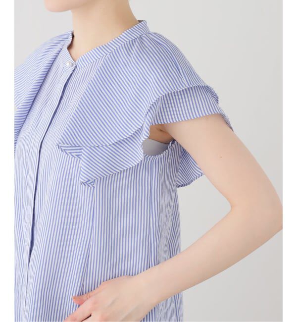  「【洗える】ラッフルスリーブシャツ」|シャツ・ブラウス|