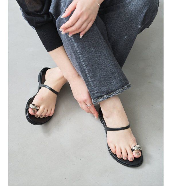  「《追加》メタルサムリングサンダル」|サンダル|ブラック A