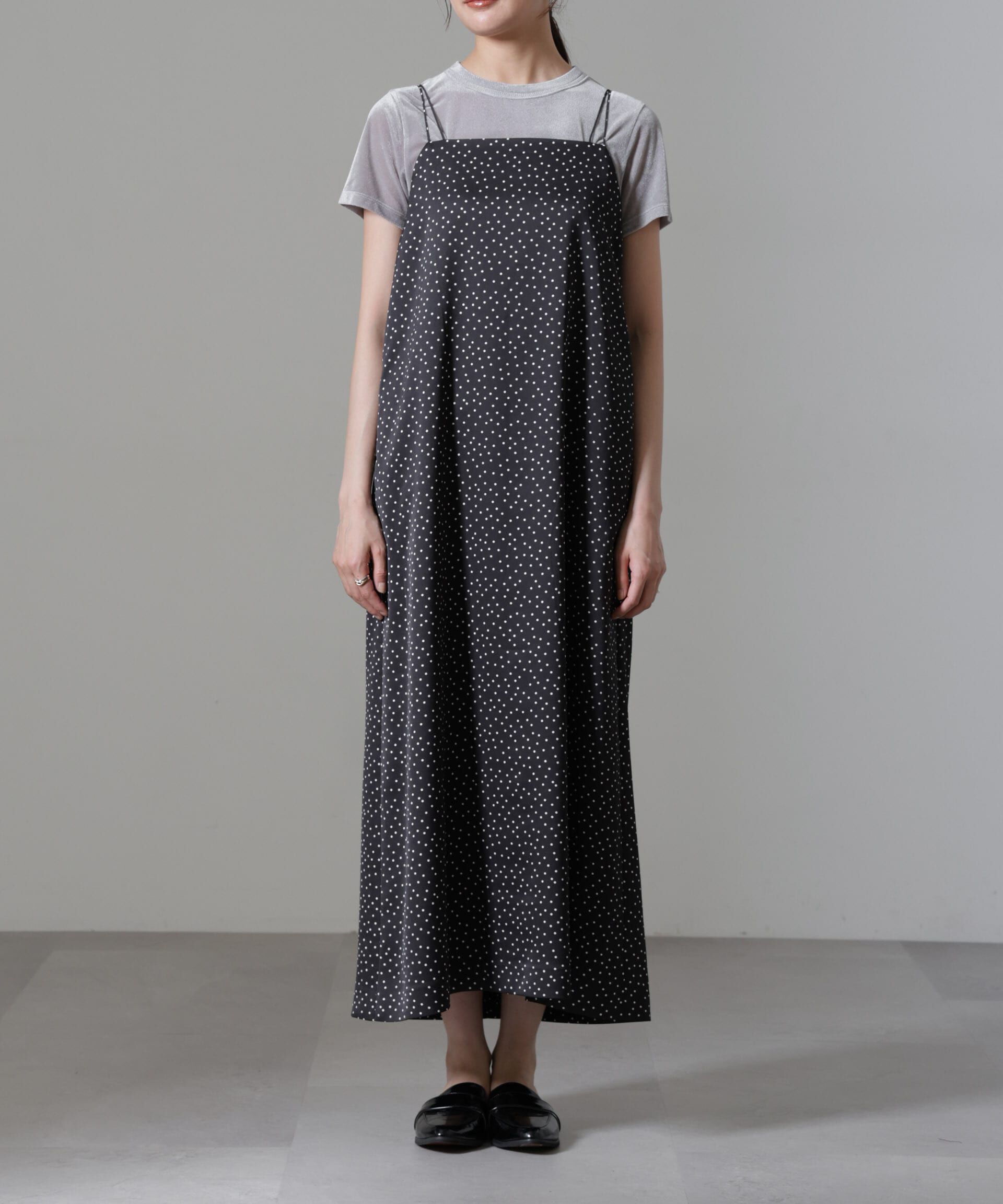 nano･universe「ドットプリントサテンキャミワンピース」|ワンピース|