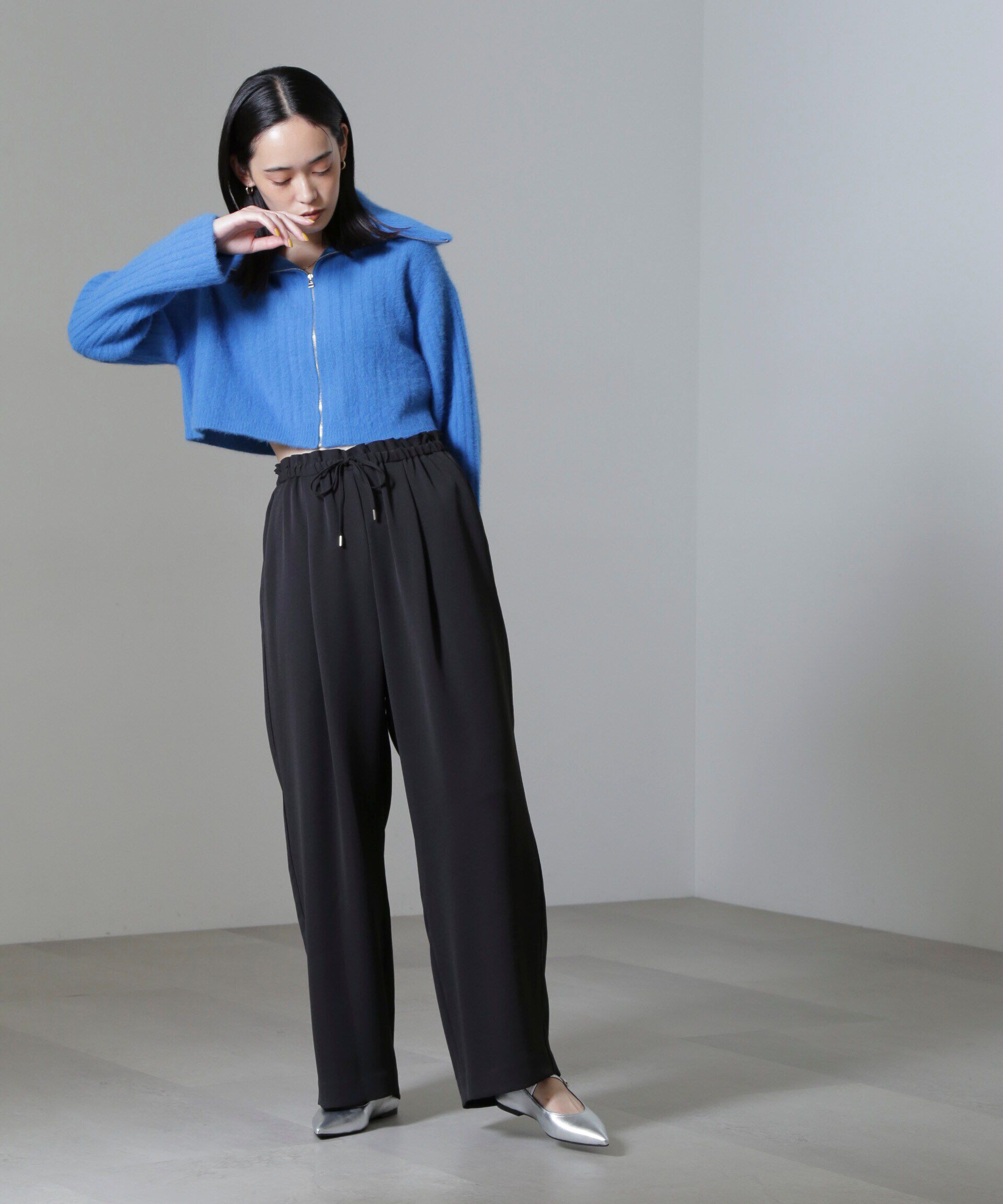 nano･universe「ドロストギャザーパンツ(セットアップ可)」|チノ|