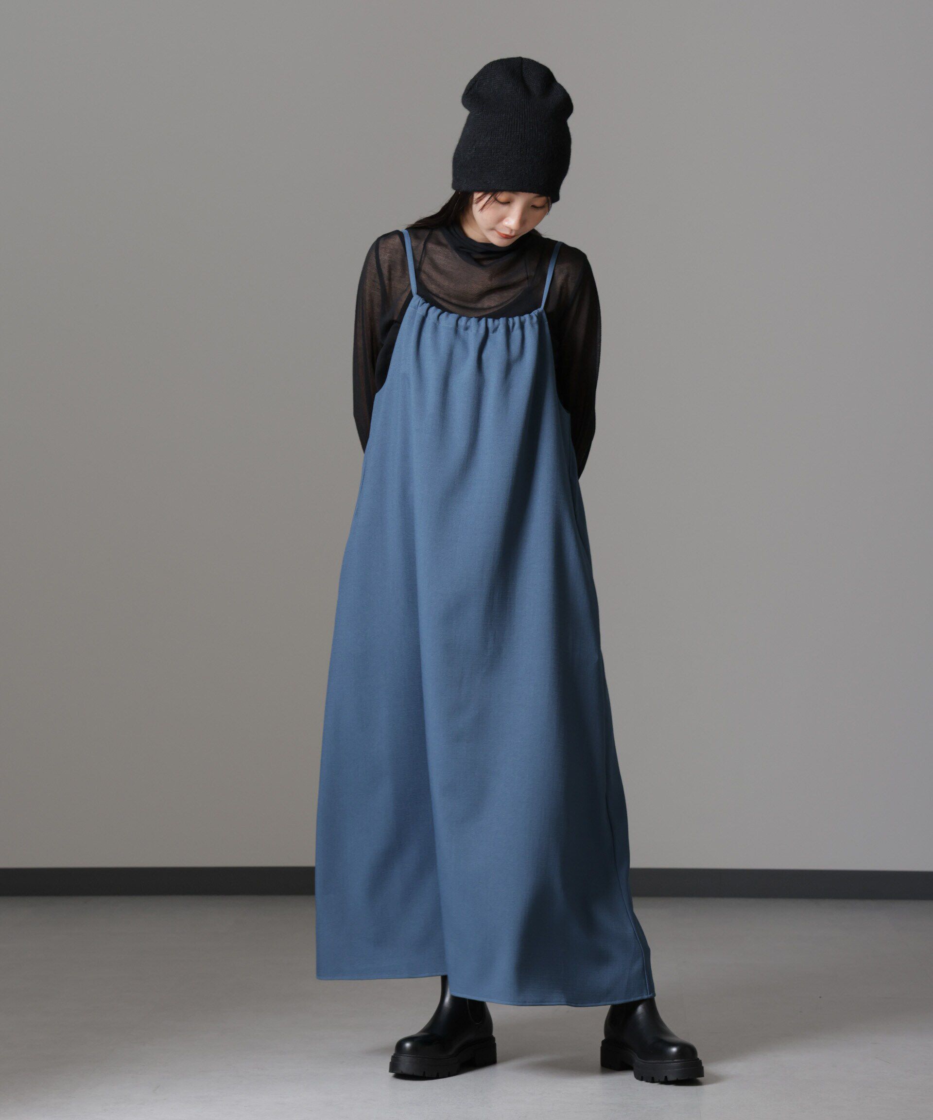 nano･universe「スラブツイードバックリボンキャミソールワンピース」|ワンピース|