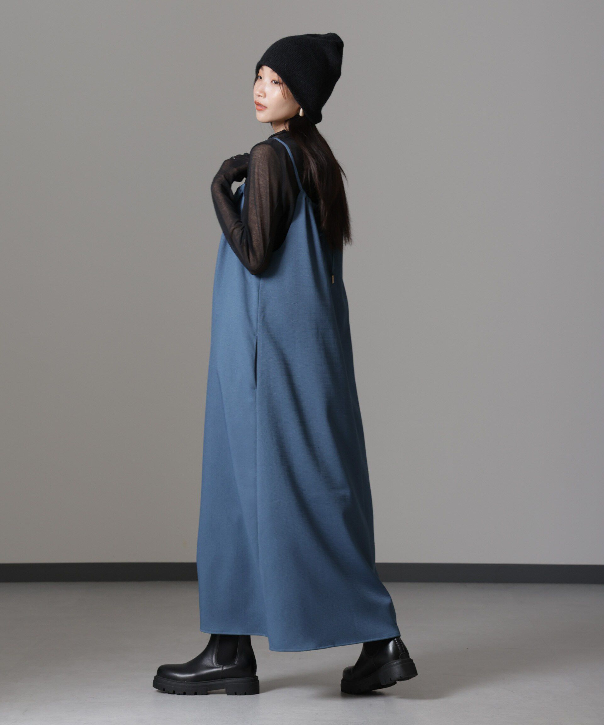 nano･universe「スラブツイードバックリボンキャミソールワンピース」|ワンピース|