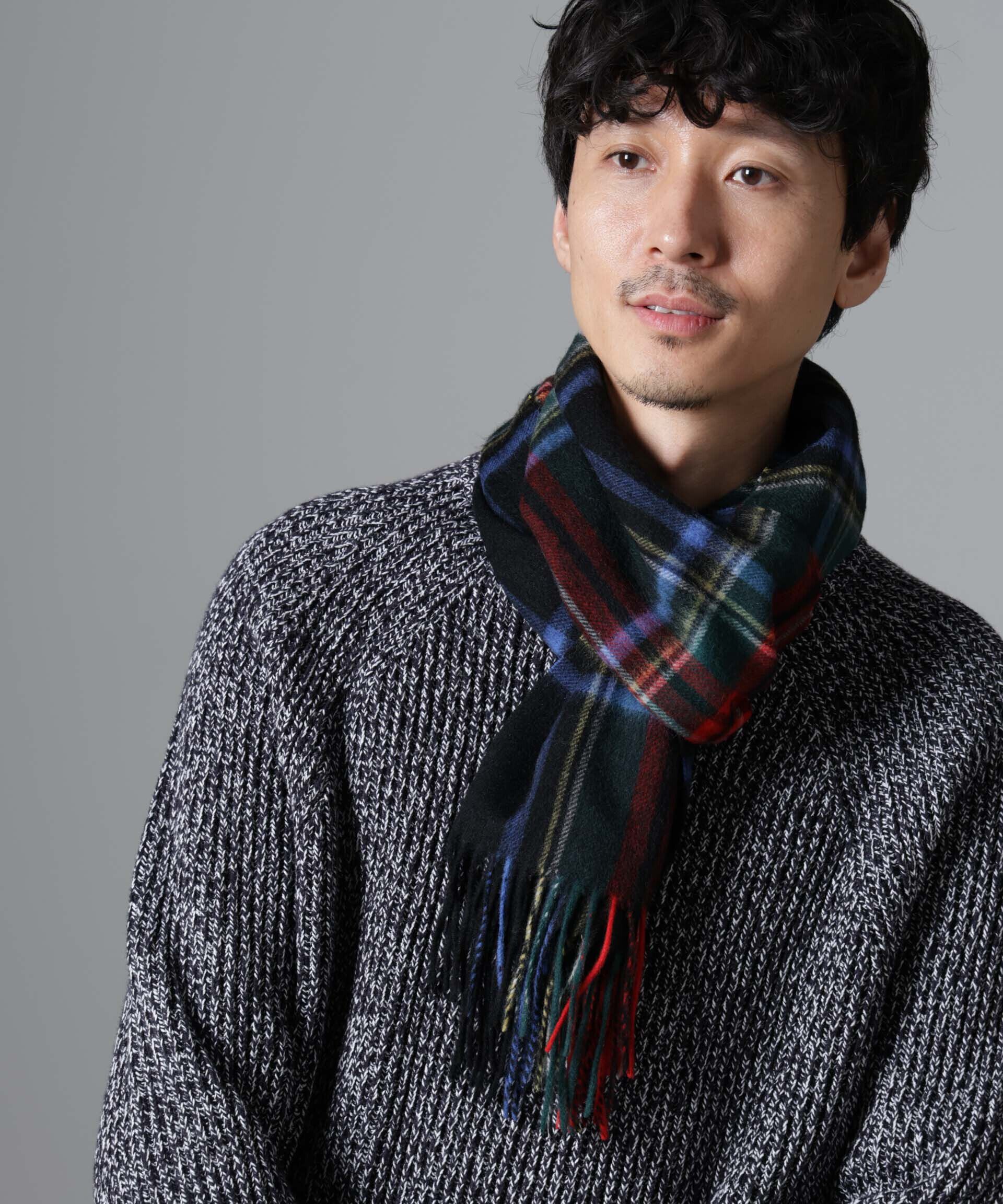 nano･universe「ソフトカシミヤブレンドチェックマフラー」|マフラー|