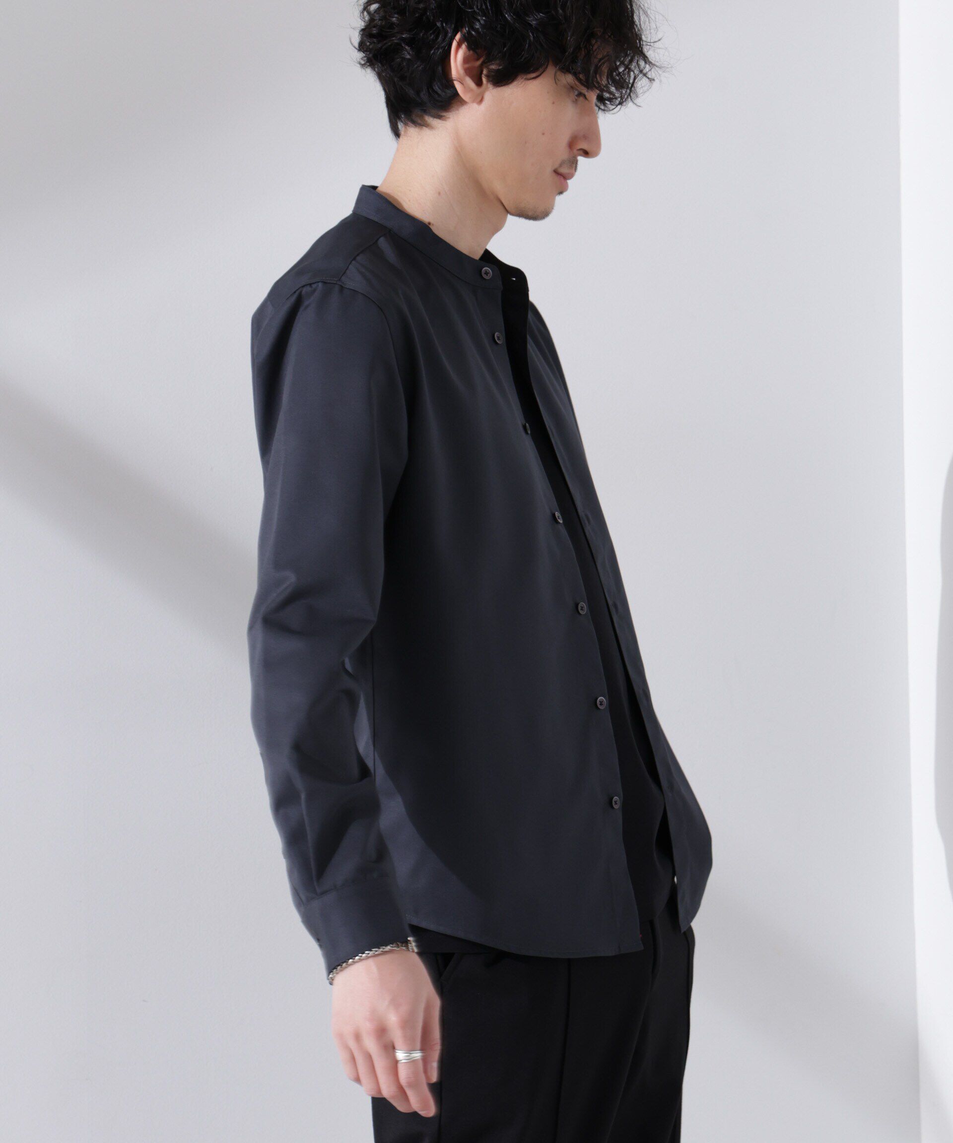 nano･universe「スタンダードバンドカラーシャツ/長袖」|シャツ・ブラウス|