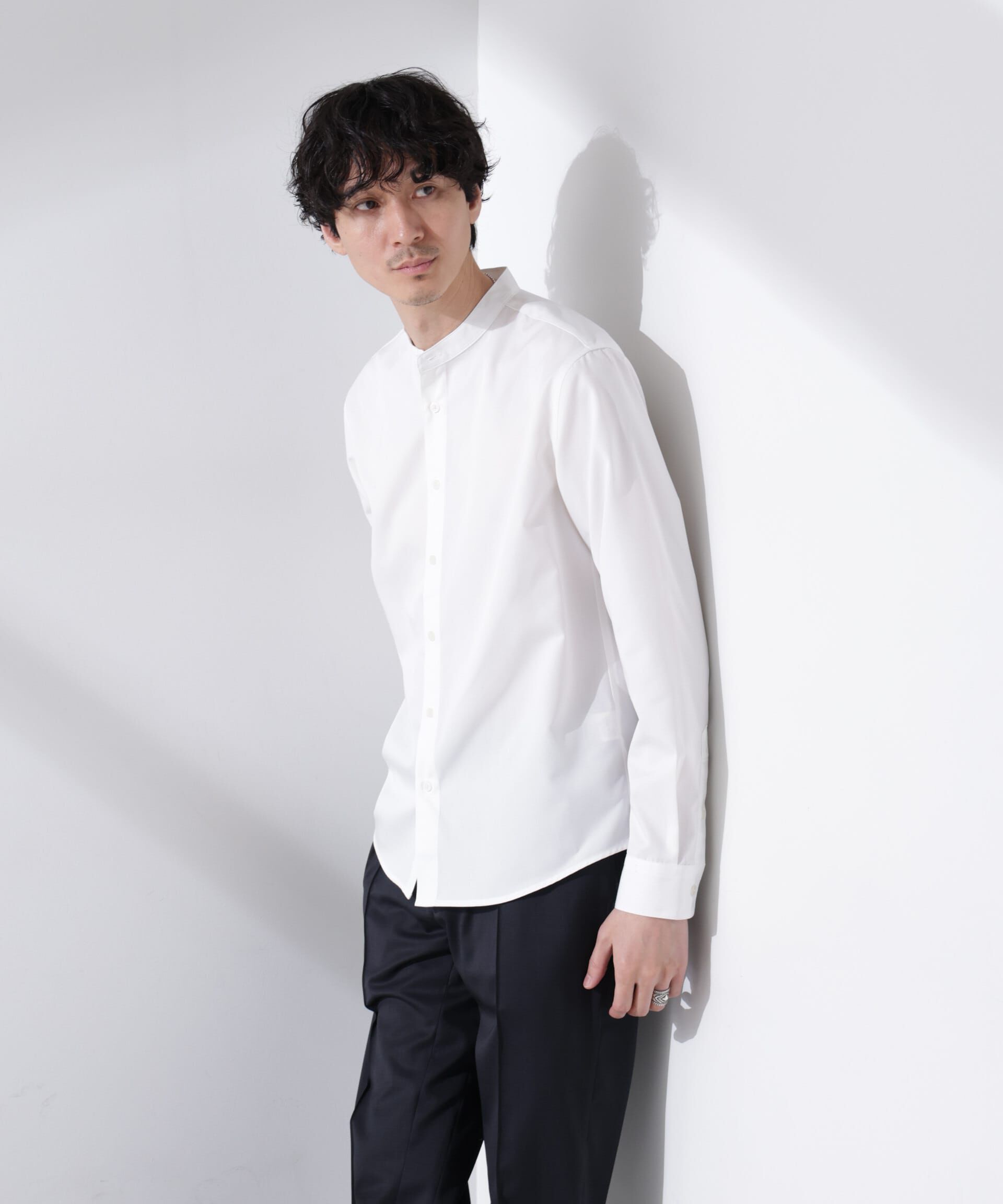 nano･universe「スタンダードバンドカラーシャツ/長袖」|シャツ・ブラウス|