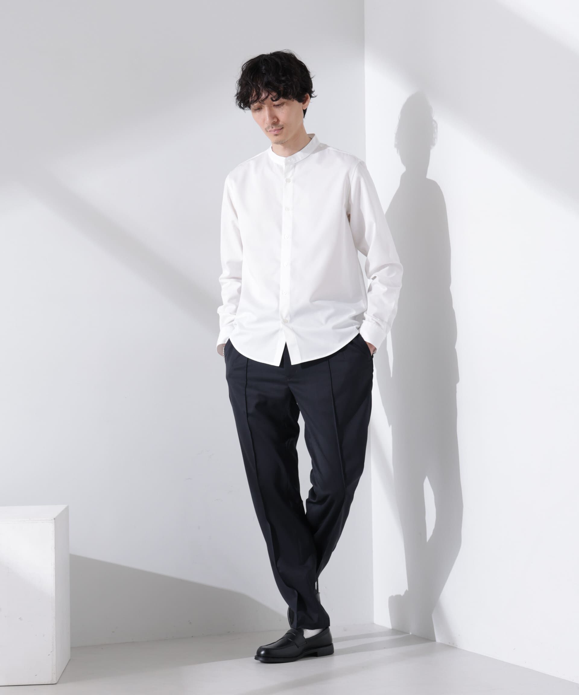 nano･universe「スタンダードバンドカラーシャツ/長袖」|シャツ・ブラウス|