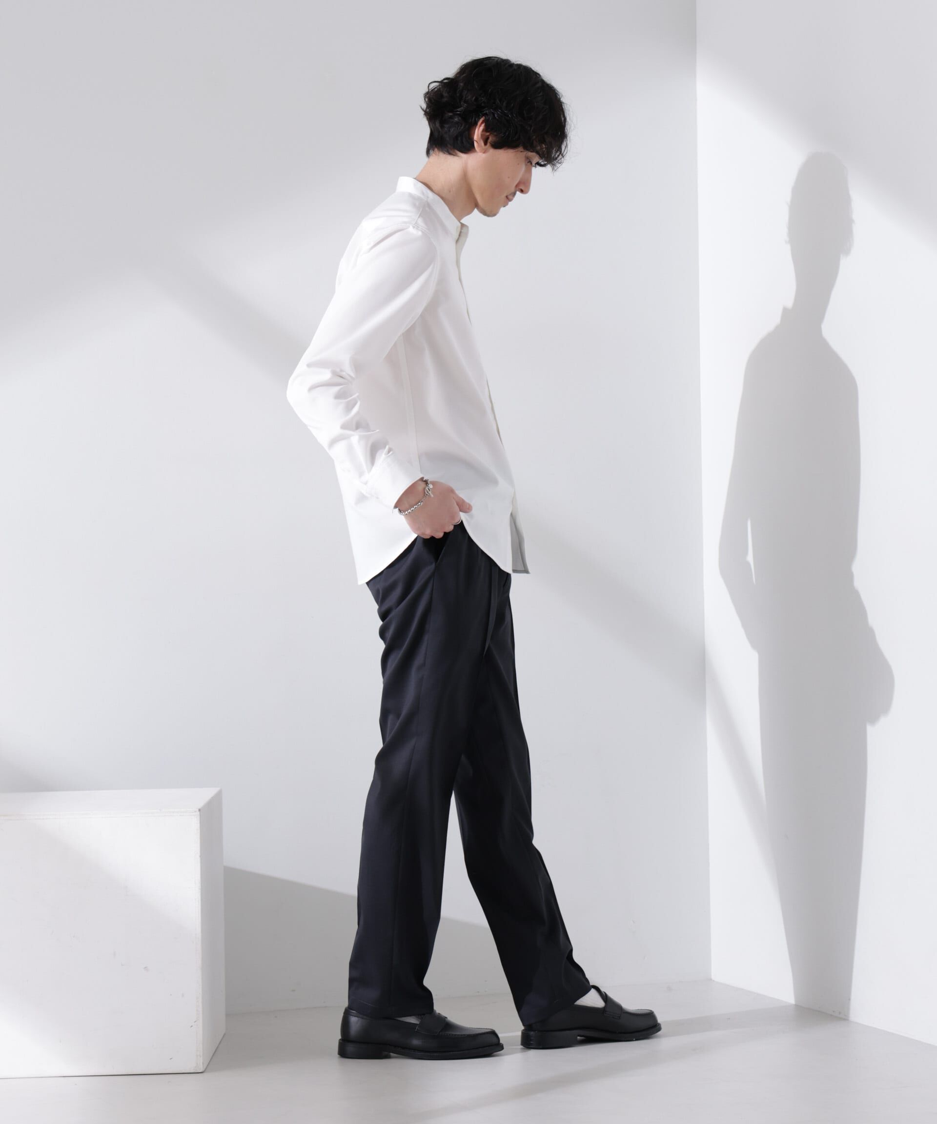 nano･universe「スタンダードバンドカラーシャツ/長袖」|シャツ・ブラウス|