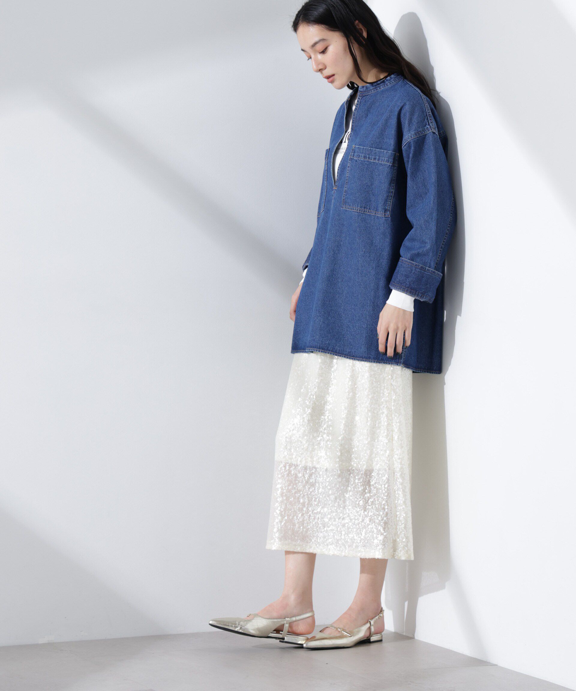 nano･universe「デニムポケットプルオーバー（セットアップ可）」|シャツ・ブラウス|