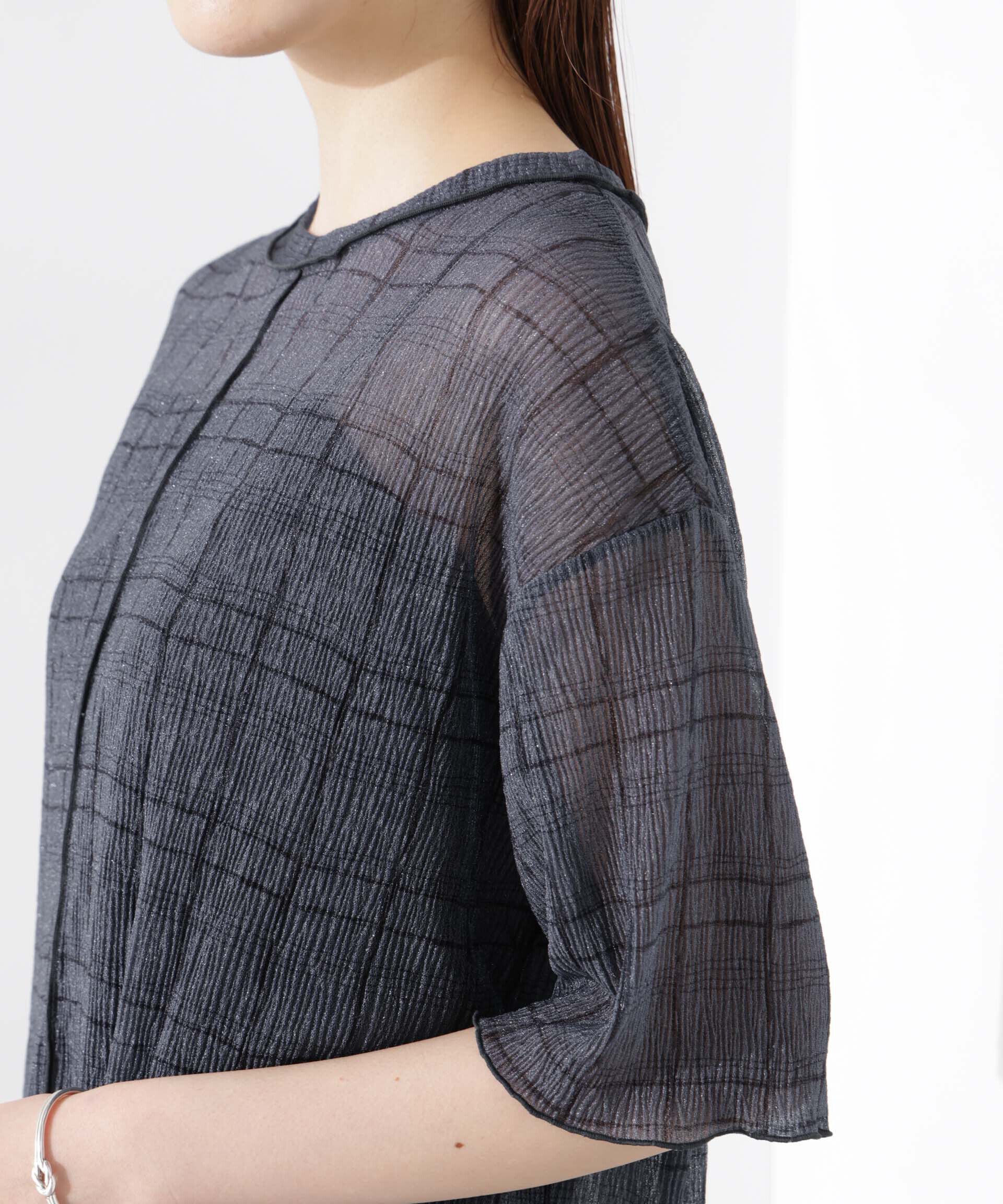 nano･universe「楊柳チェックシアーカットTシャツ」|Tシャツ・カットソー|