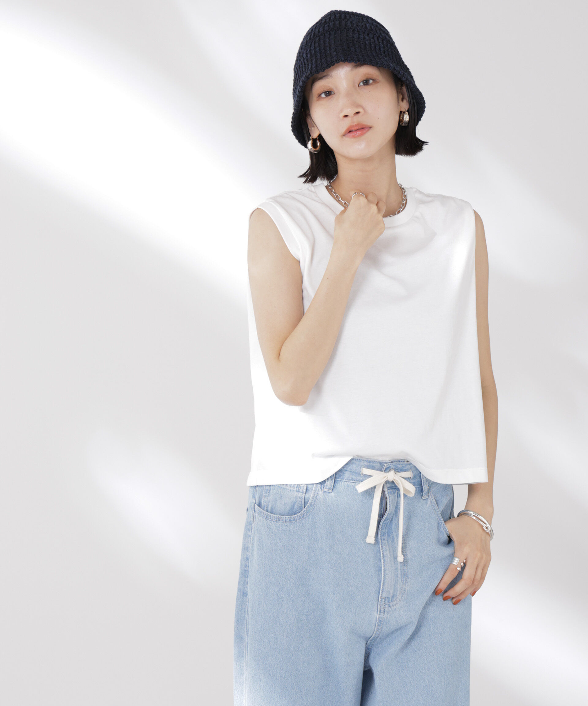 nano･universe「吸水速乾抗菌防臭ノースリーブトップス」|Tシャツ・カットソー|