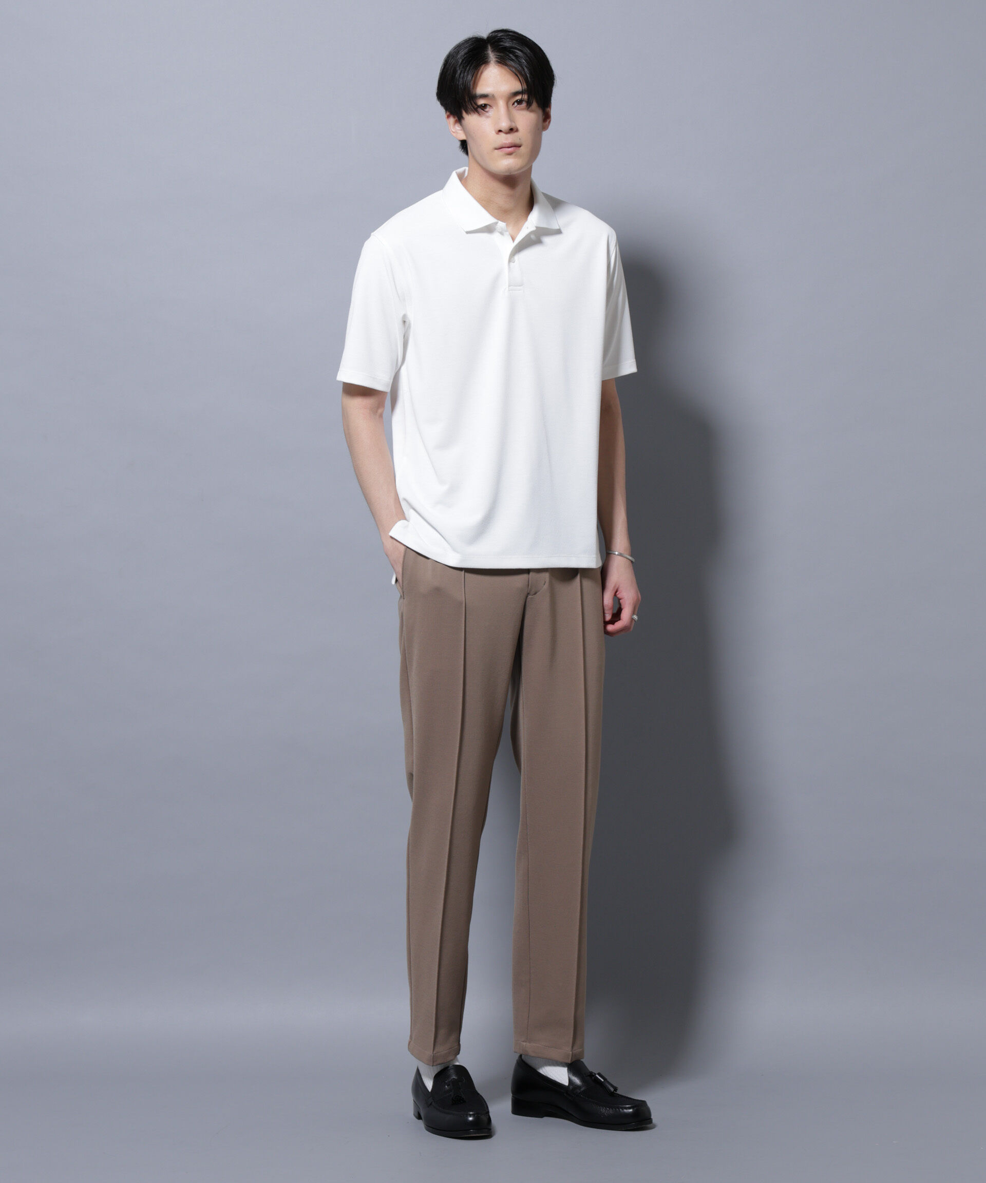 nano･universe「「モダンコンフォートシリーズ」スリムイージースラックス」|チノ|