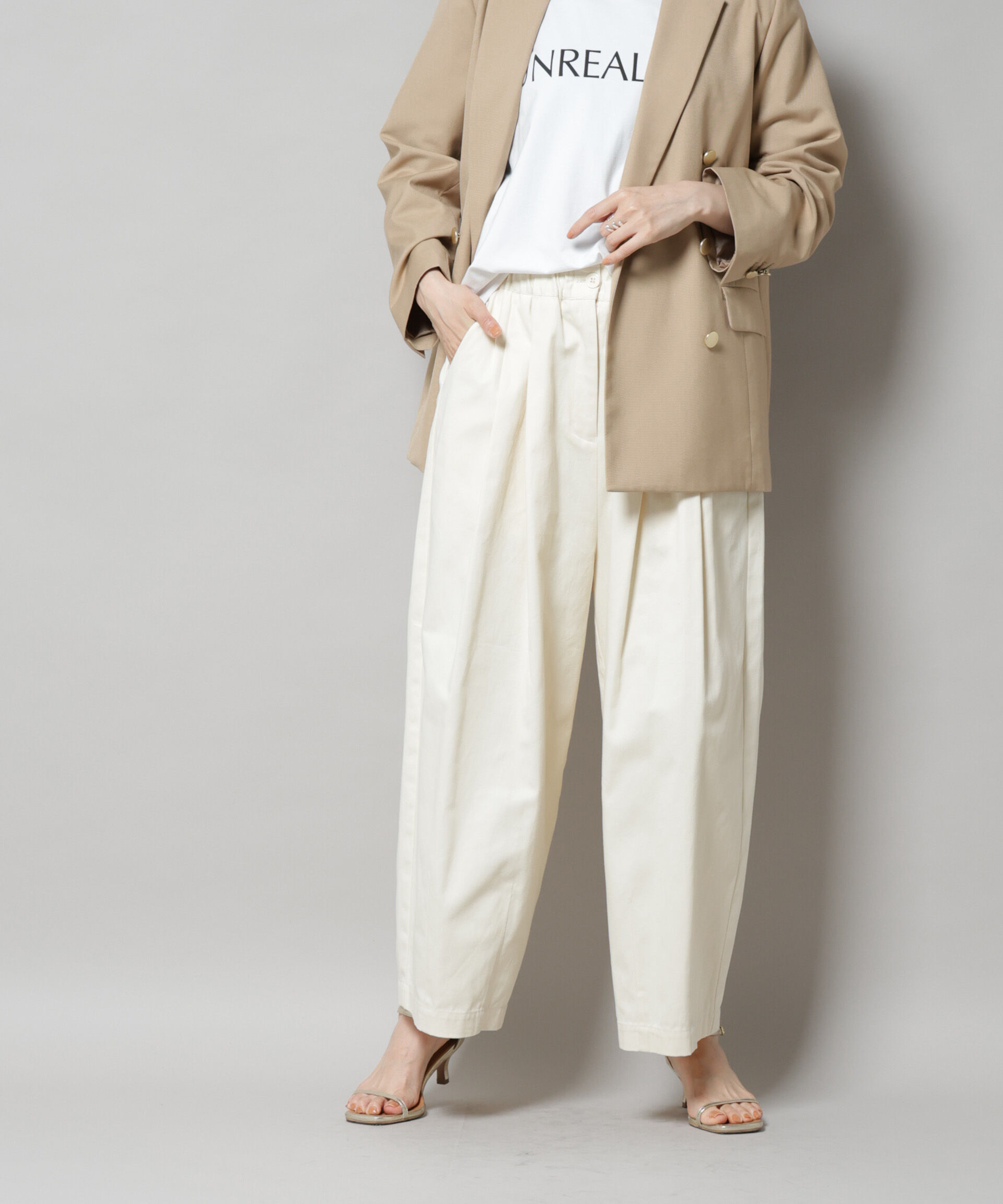 nano･universe「タックコクーンチノパンツ」|チノ|