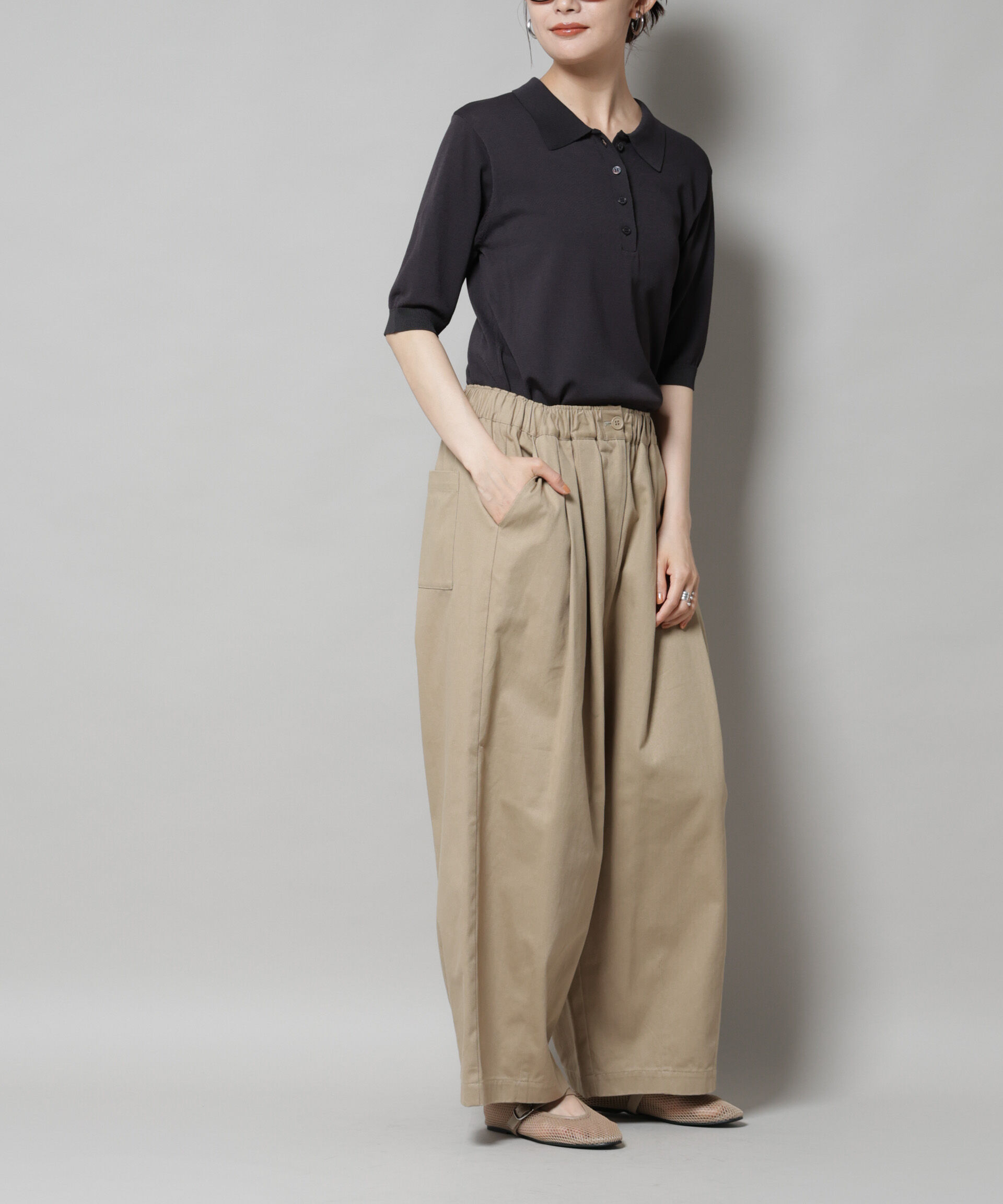 nano･universe「タックコクーンチノパンツ」|チノ|