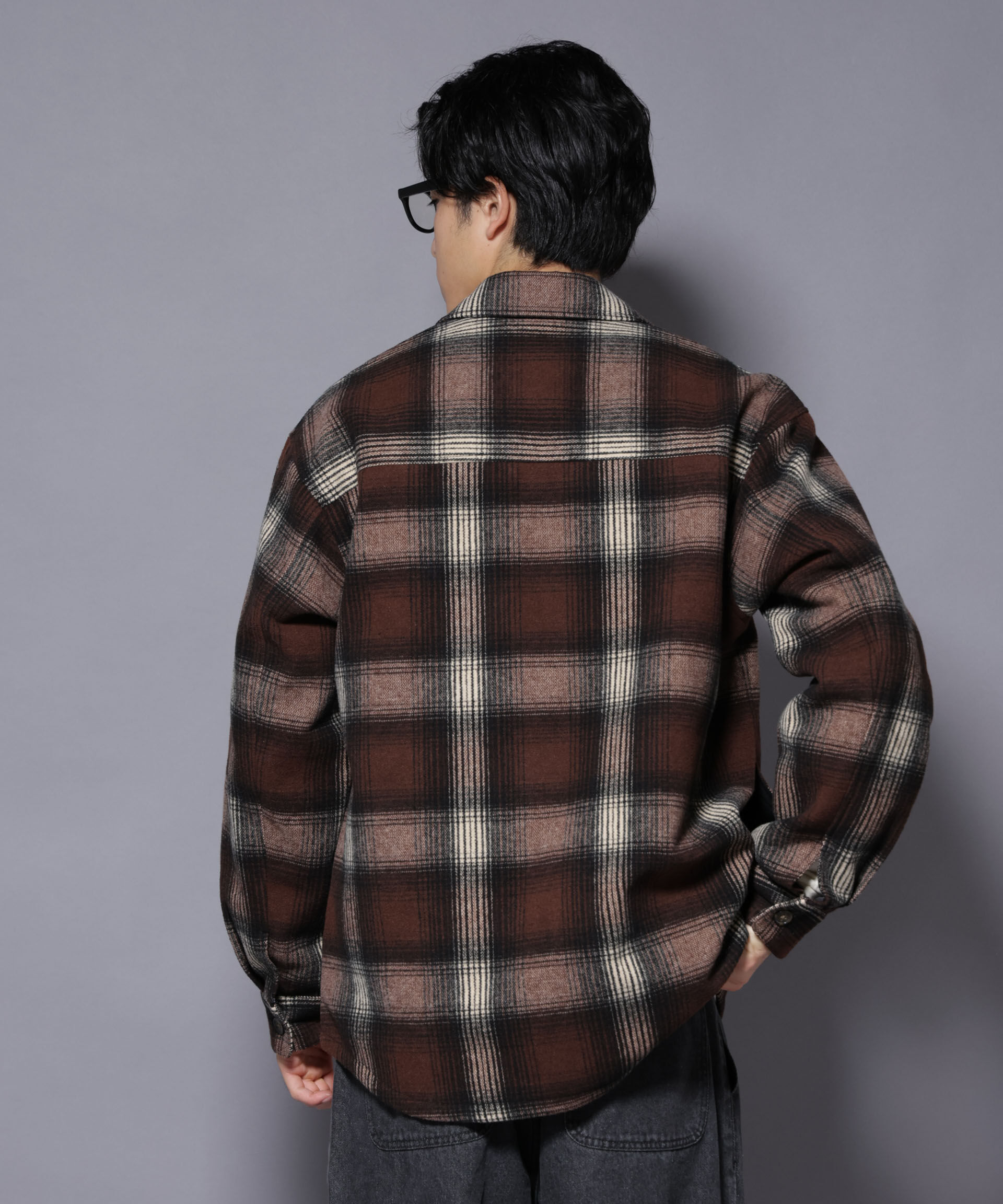 nano･universe「テックメルトンチェックシャツブルゾン」|ブルゾン・スタジャン|