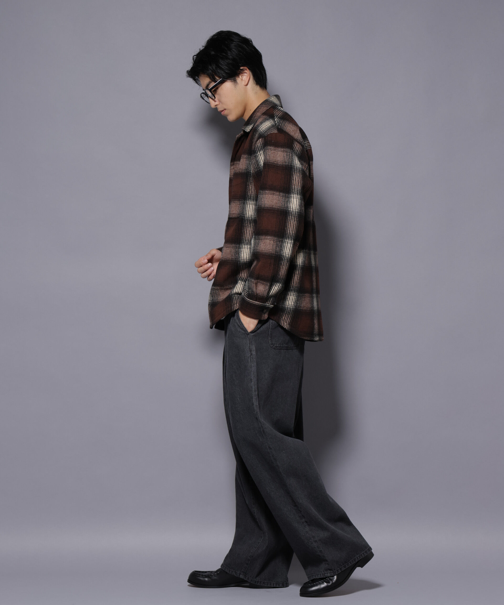 nano･universe「テックメルトンチェックシャツブルゾン」|ブルゾン・スタジャン|