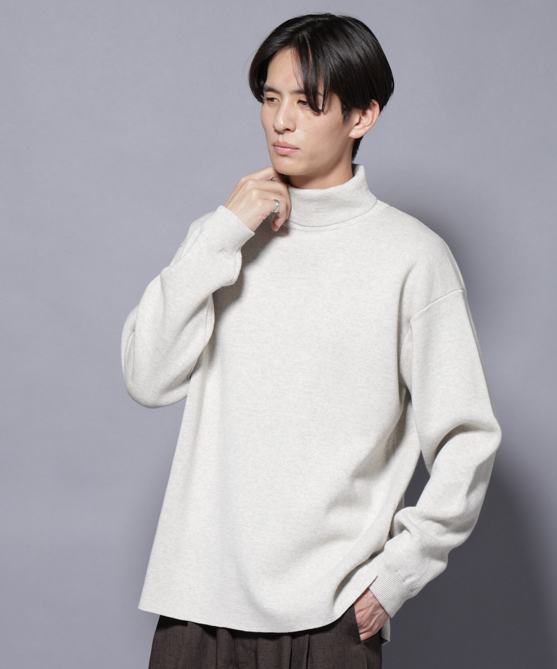 nano･universe「ミラノリブ ワイドタートルネックニット」|ニット・セーター|アイボリー7