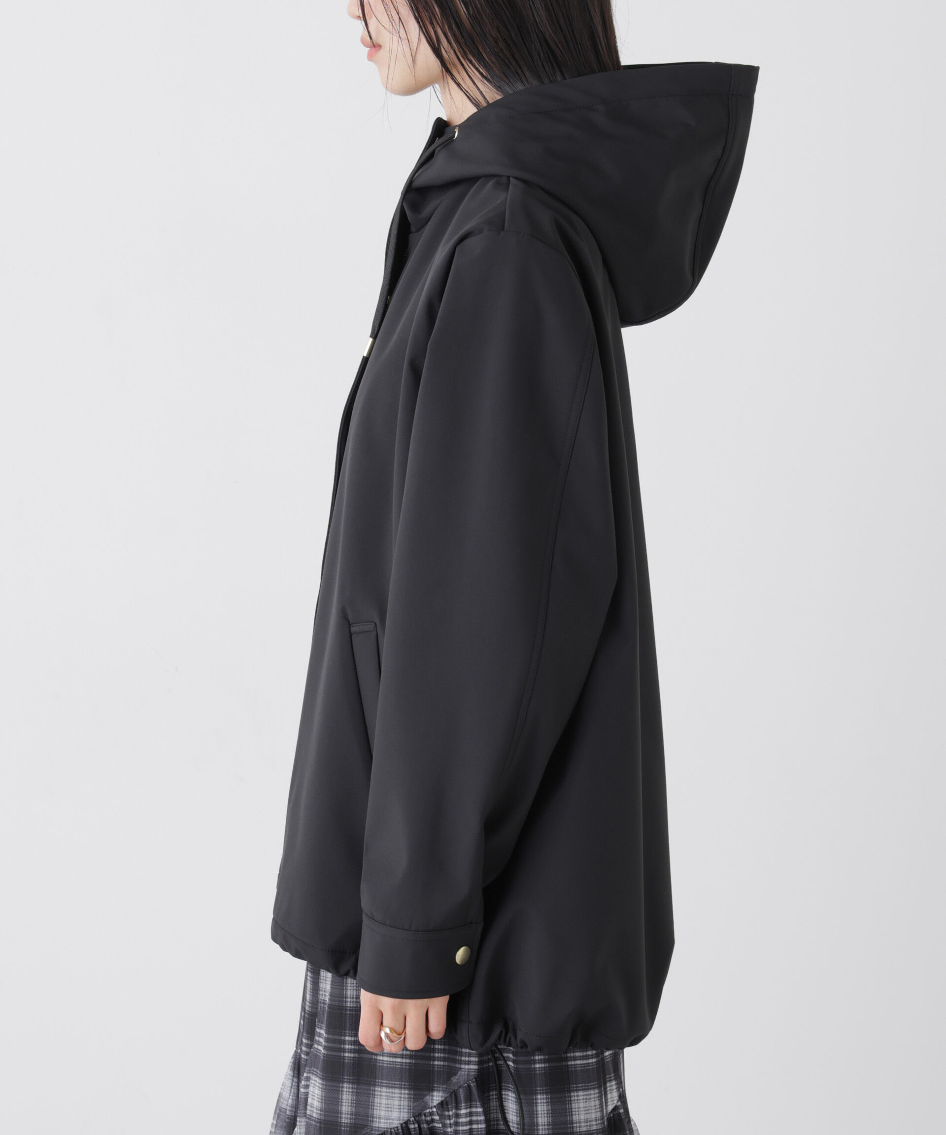 nano･universe「撥水＆花粉ガード フードブルゾン」|ブルゾン・スタジャン|