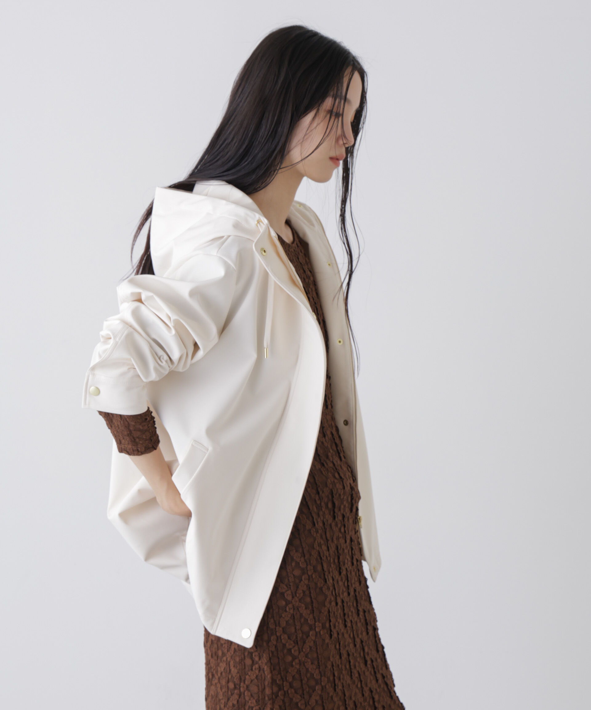 nano･universe「撥水＆花粉ガード フードブルゾン」|ブルゾン・スタジャン|